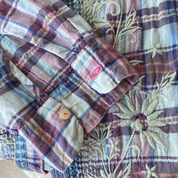 JOHNNY WAS 3J Workshop BRANDY CHIFFON FLOUNCE EMBROIDERED SHIRT W GAUZY HEM $268 - Picture 9 of 14